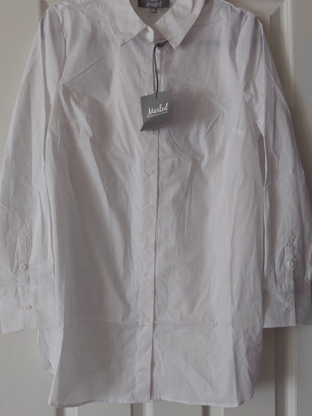 Marled White Women's Classic Button-Down Shirt